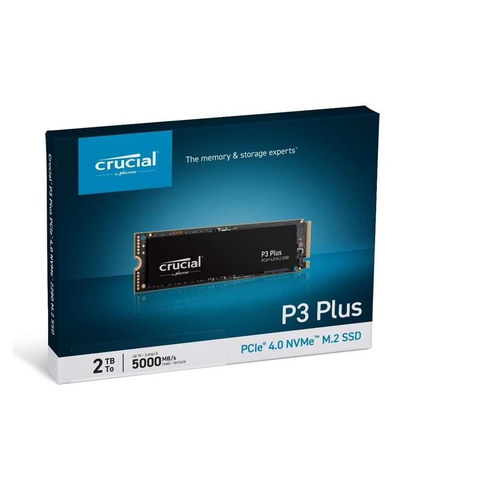 Crucial 2TB P3 CT2000P3PSSD8 Plus 3D NAND GEN4 NVMe PCIe M.2 SSD (5000-4200 MB-s) 