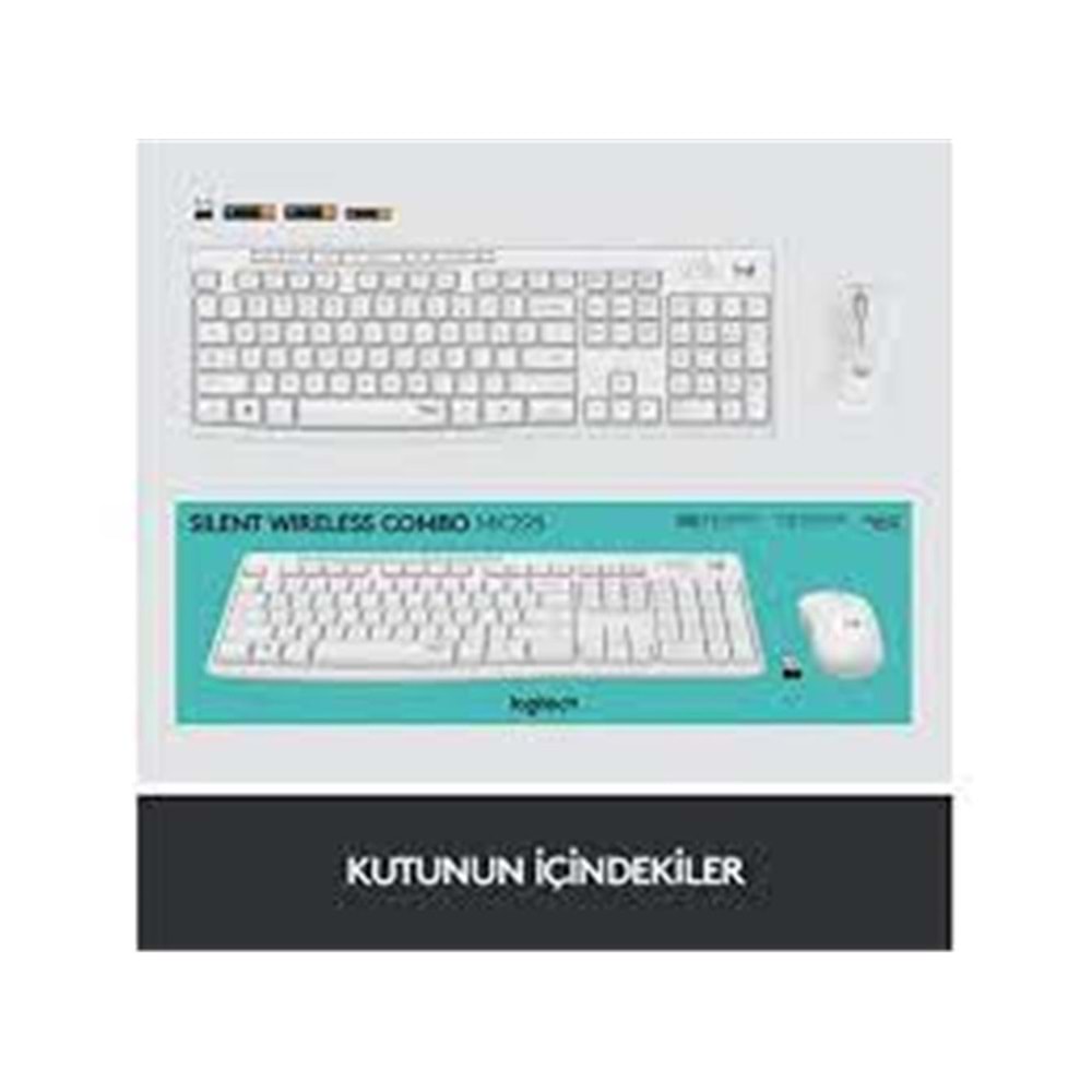 Logitech 920-010089 MK295 Kablosuz Beyaz Klavye Mouse Set 