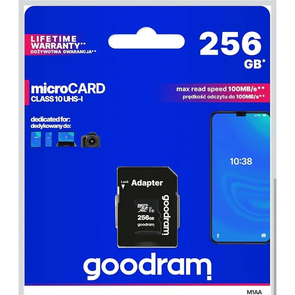 GOODRAM MSD-M1AA-2560R12-256GB CLASS10 MICRO SD CARD